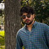 Bolonia · gafas de sol redondas de cristal verde con lentes marrones - Barlovento de Biar