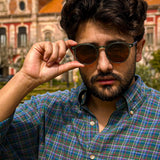 Bolonia · gafas de sol redondas de cristal verde con lentes marrones - Barlovento de Biar