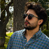 Bolonia · gafas de sol redondas de cristal verde con lentes marrones - Barlovento de Biar