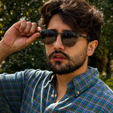 Bolonia · gafas de sol redondas de cristal verde con lentes marrones - Barlovento de Biar