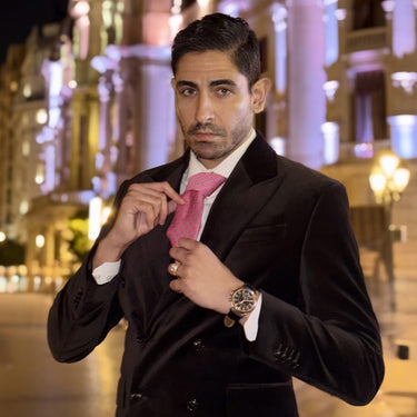 Bovalino · corbata estilo italiano rosa