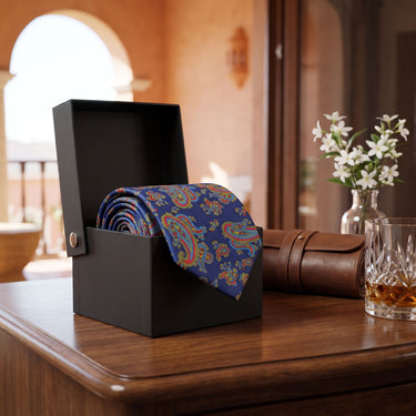 Caen · Gravata azul com estampado paisley