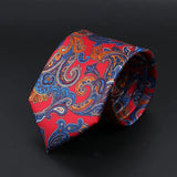 Cannes · corbata con estampado paisley rojo y azul - Barlovento de Biar