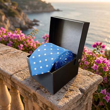 Celeste Polka Dots · Gravata de grife