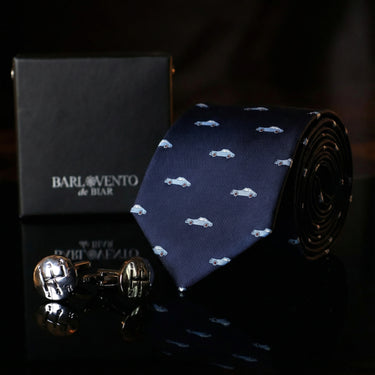 Conjunto de regalo de corbata y gemelos para amantes de los coches deportivos