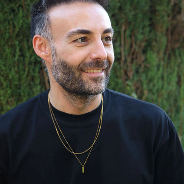 Collar Alnitak · Collares con colgante para hombre de acero inoxidable enchapado en oro de 18 k