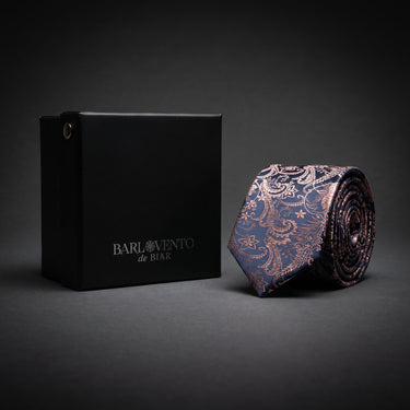 Comté · corbata con estampado paisley azul
