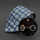 Conjunto de regalo de corbata y gemelos italianos de color azul - Barlovento de Biar