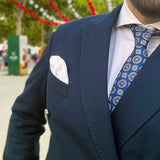 Conjunto de regalo de corbata y gemelos italianos de color azul - Barlovento de Biar