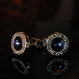 Conjunto de regalo de corbata y gemelos italianos de color azul - Barlovento de Biar