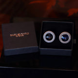 Conjunto de regalo de corbata y gemelos italianos de color azul - Barlovento de Biar