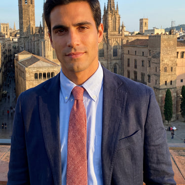 Copenhague · corbata de lana en rosa antiguo con patrón de espiga