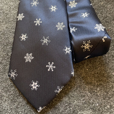 Copos de Nieve · corbata navideña azul