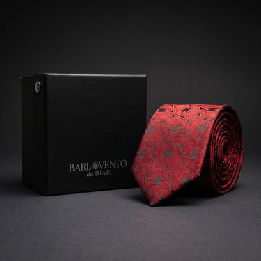 Corsica · corbata con estampado paisley roja
