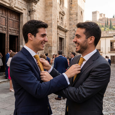 Dahna · corbata mostaza suave