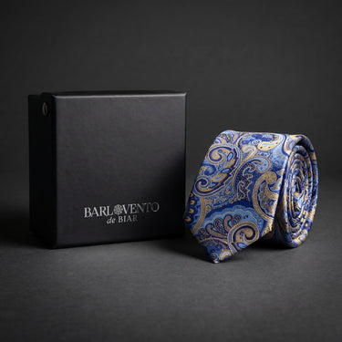 Dax · corbata con estampado paisley azul