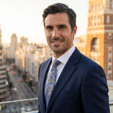 Dax · corbata con estampado paisley azul