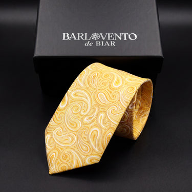 Épernay · corbata con estampado paisley dorado
