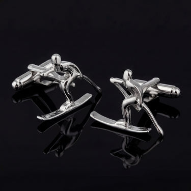 Esquiadores · gemelos de camisa para aficionados al esquí