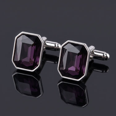 Eta · cufflinks with purple stone