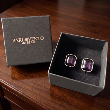 Eta · cufflinks with purple stone