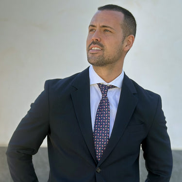 Ferrera · corbata estilo italiano azul