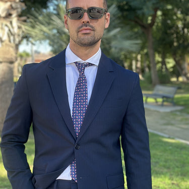 Ferrera · corbata estilo italiano azul