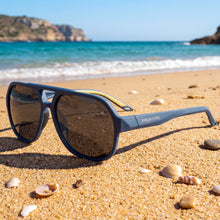 Futadera · gafas de sol de goma azul con lentes grises UV400