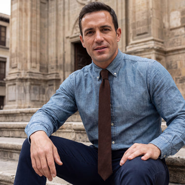 Gobi · corbata marrón chocolate suave