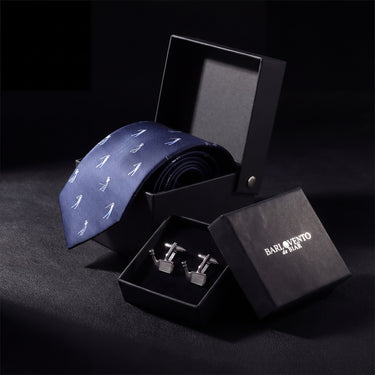 Conjunto de presente de gravata e abotoaduras de golfista