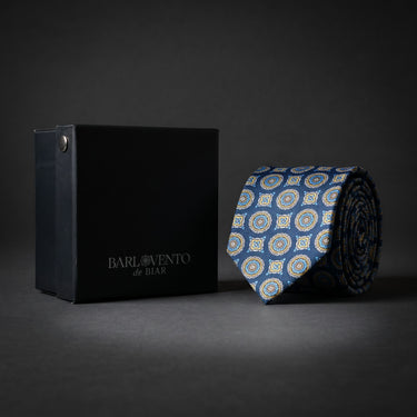 Gravata azul estilo italiano Gubbio