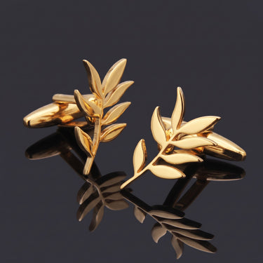 Hojas de olivo dorados · gemelos para olivareros