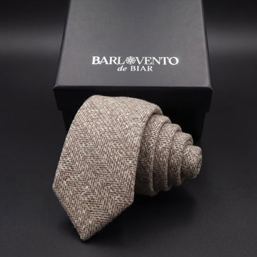 Lapland · beige and gold wool tie 