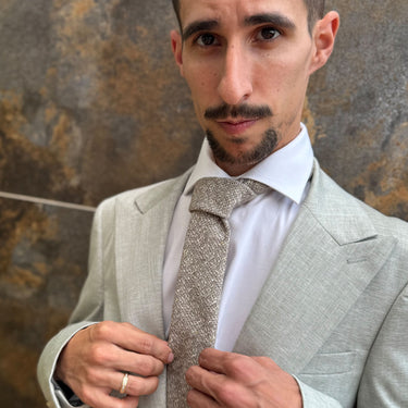 Laponia · corbata de lana beige y dorado - Barlovento de Biar