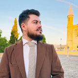 Laponia · corbata de lana beige y dorado - Barlovento de Biar