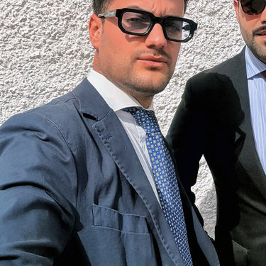 Lecce · corbata estilo italiano azul