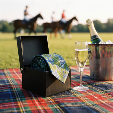 Gravata verde com estampado paisley Limoges