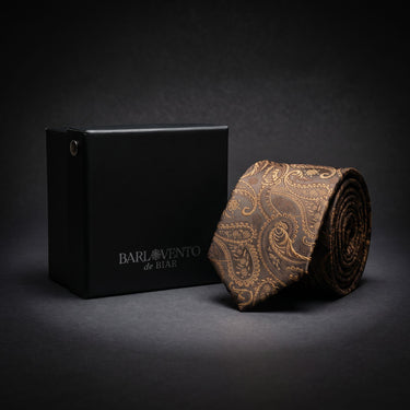 Limousin · corbata con estampado paisley marrón
