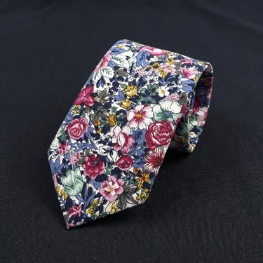 Lirios 7 · corbata de algodón con ramo multicolor