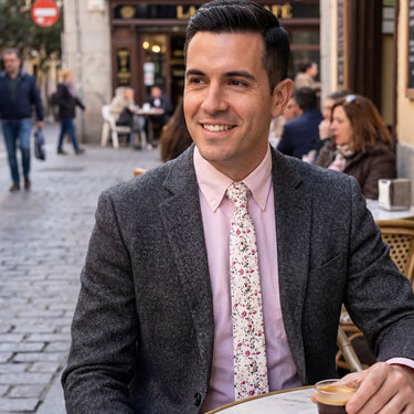 Lirios 7 · corbata de algodón con ramo multicolor