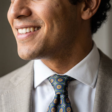 Lucca · corbata estilo italiano azul