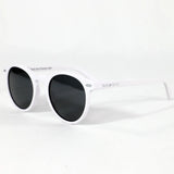 Macarella · gafas de sol redondas blancas con lentes grises - Barlovento de Biar