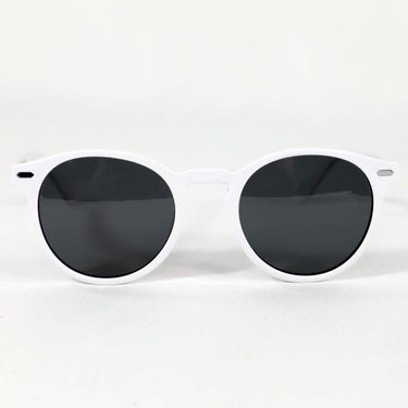 Macarella · gafas de sol redondas blancas con lentes grises - Barlovento de Biar
