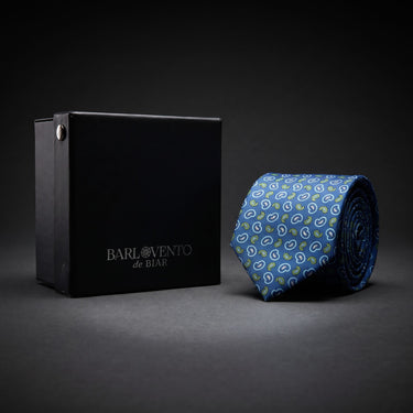 Gravata azul estilo italiano Monfalcone