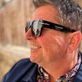 Mónsul · gafas de sol negras retro premium con lentes marrones - Barlovento de Biar