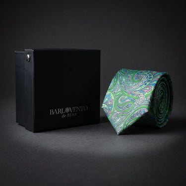 Montpellier · Gravata verde com estampado paisley