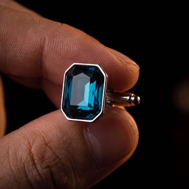 Naós · cufflinks with sky blue gemstone