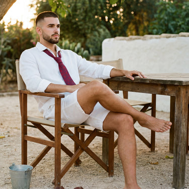 Nápoles · corbata de seda 100% estilo italiano color burdeos