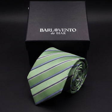 Newcastle · corbata 100% seda a rayas verdes, blancas y azules