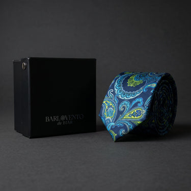 Nimes · Gravata com estampa Paisley Azul